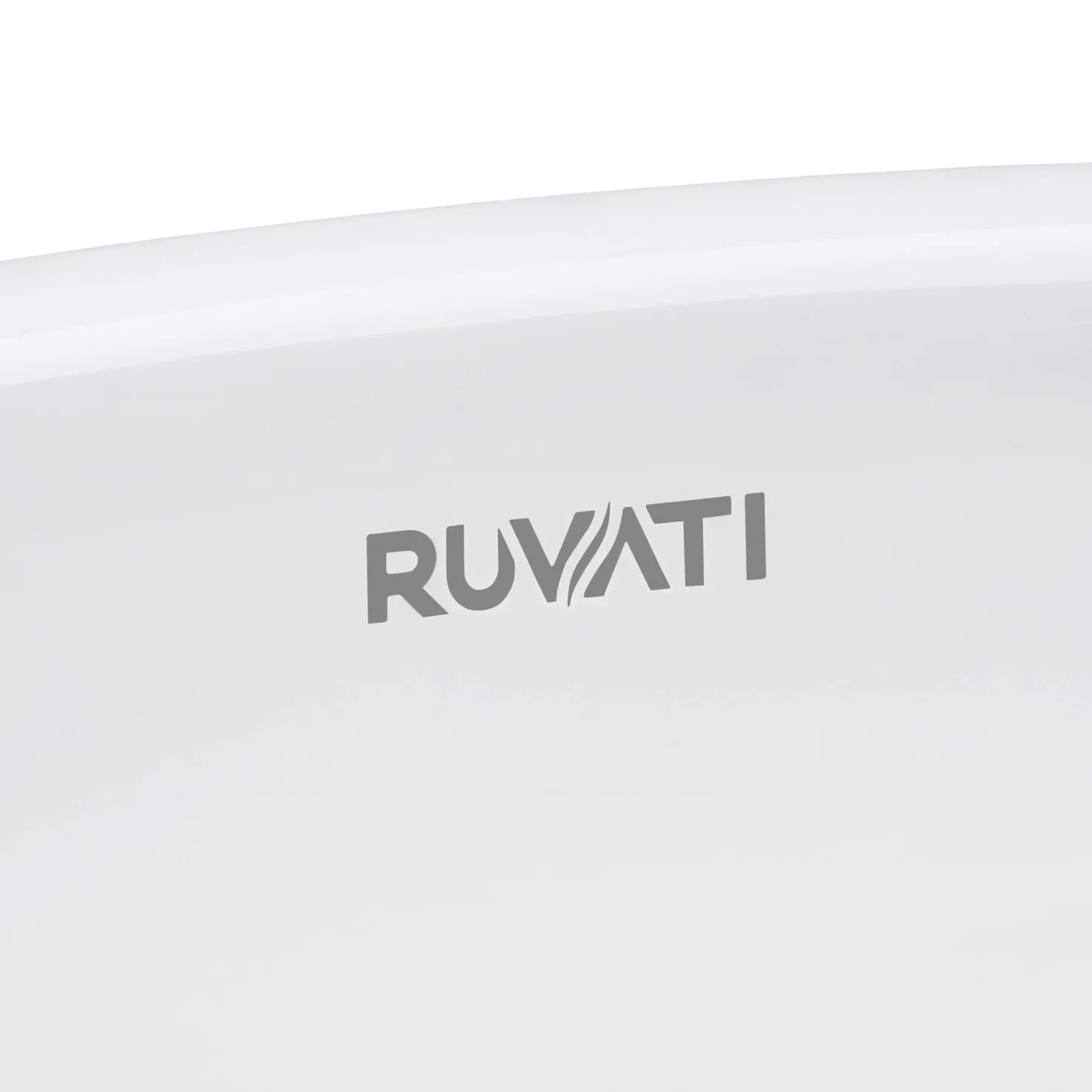 Ruvati 15" Square Bathroom Vessel Sink | White with Gold Exterior