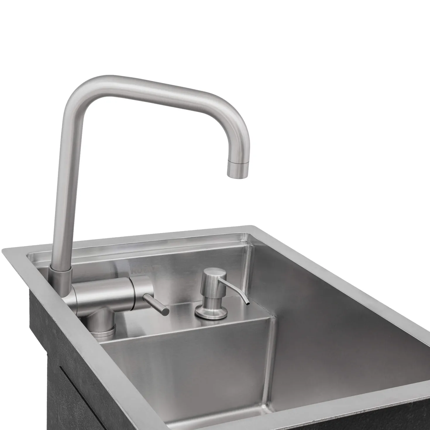 Ruvati 15" Stainless Steel RV Sink With Concealed Faucet and Soap Dispenser