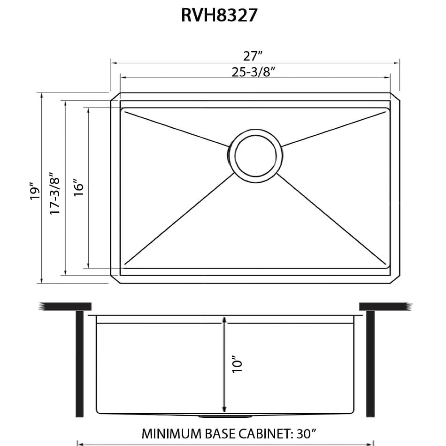 Ruvati 27" Stainless Steel Undermount Workstation Kitchen Sink