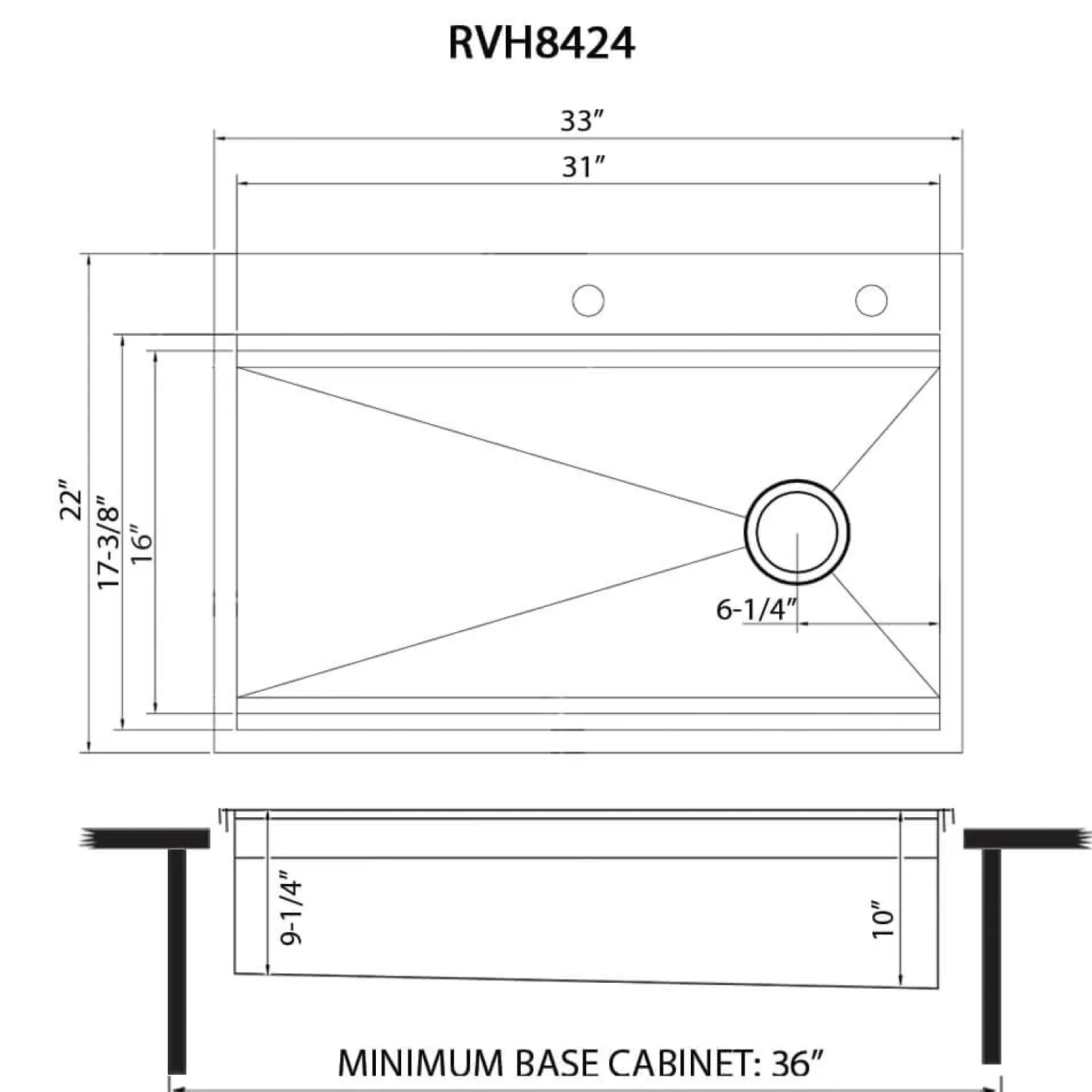 Ruvati 33" Stainless Topmount Two-Tiered Workstation Kitchen Sink