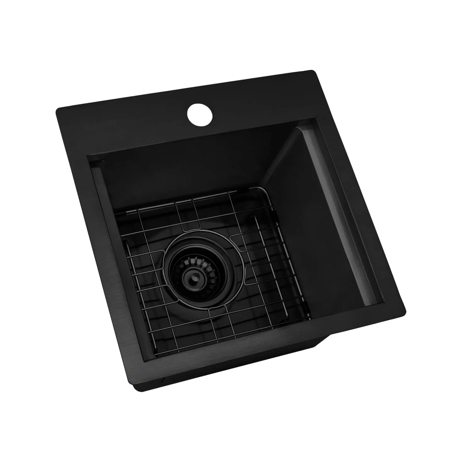 Ruvati 15" Topmount Gunmetal Stainless Steel Workstation Bar Sink