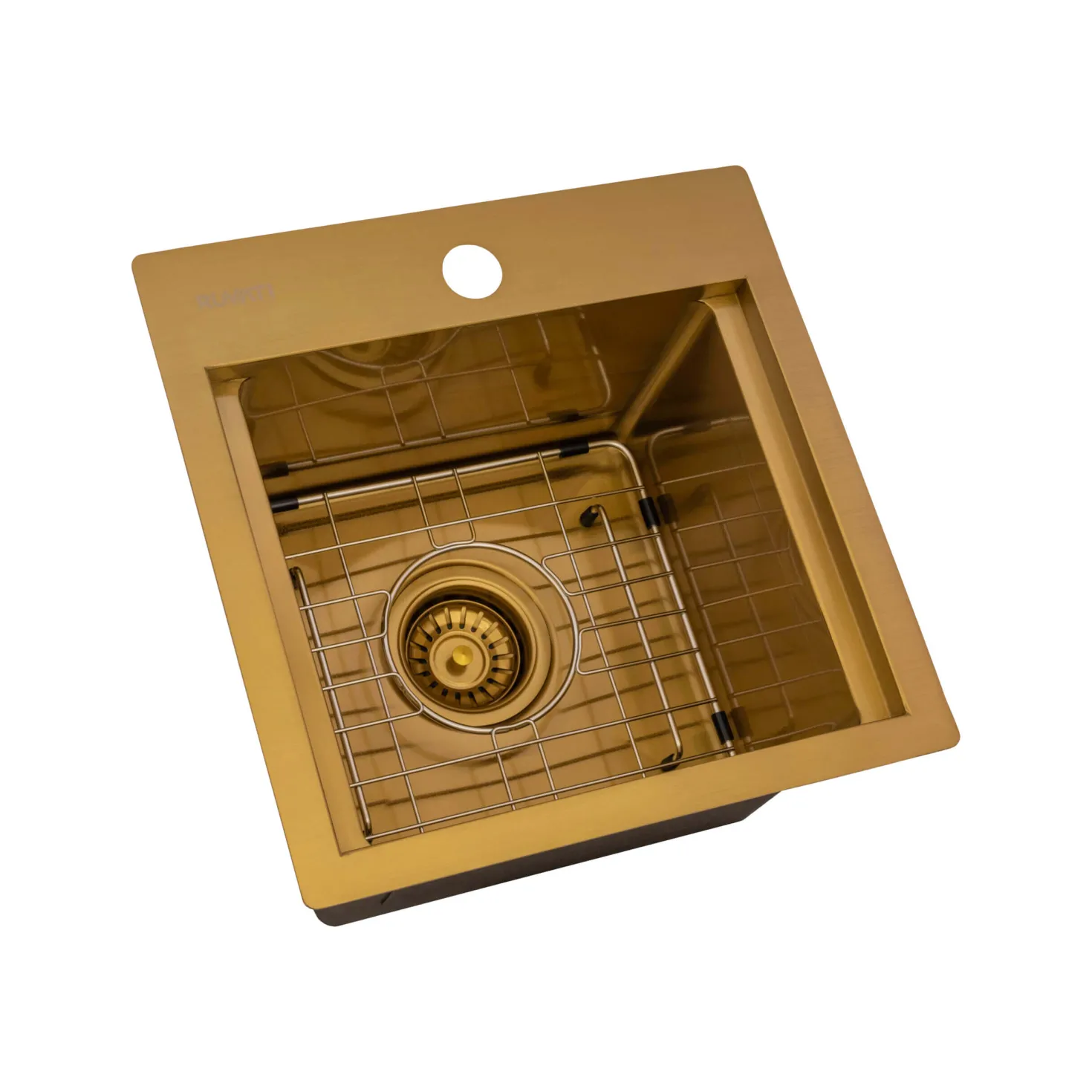 Ruvati 15" Topmount Matte Gold Stainless Steel Workstation Wet Bar Sink