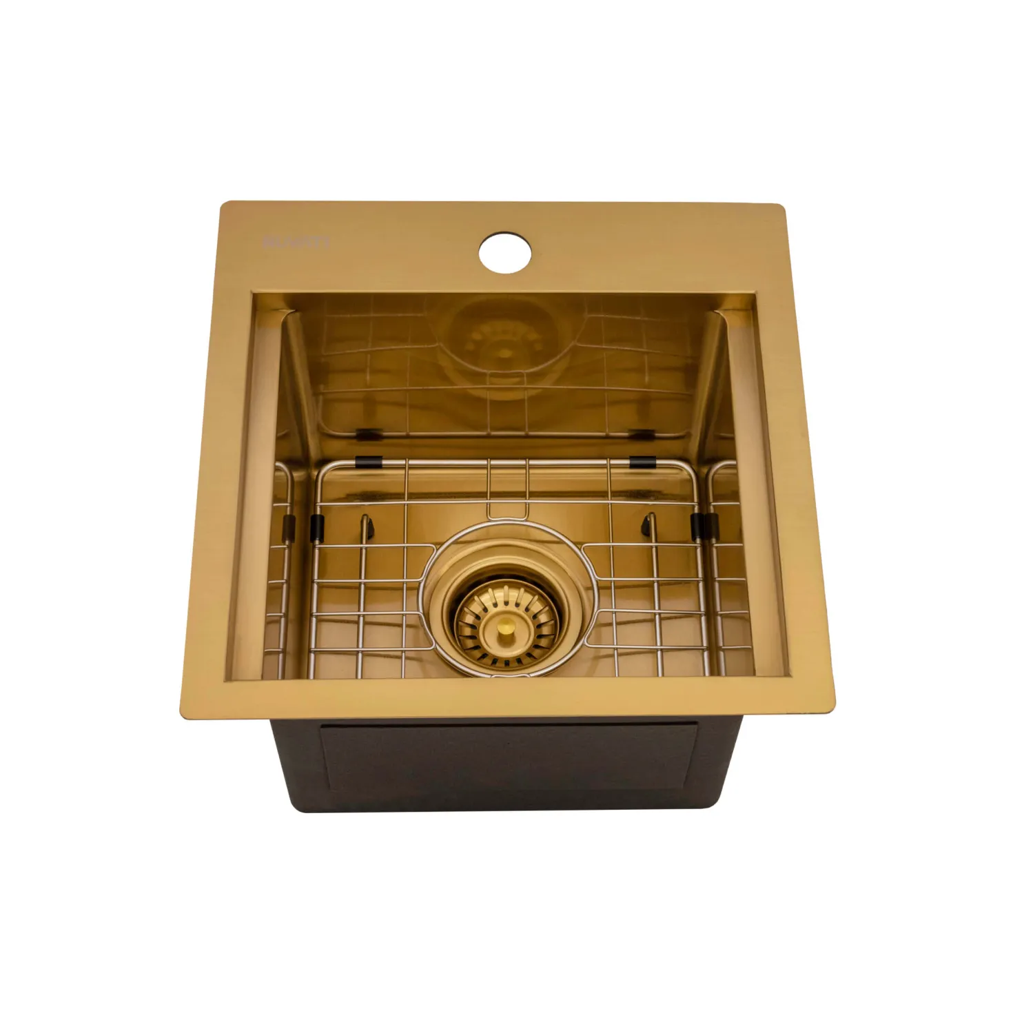 Ruvati 15" Topmount Matte Gold Stainless Steel Workstation Wet Bar Sink