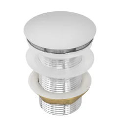 Ruvati Umbrella Style Push Pop-up Drain for Bathroom Sinks without Overflow in Chrome Finish