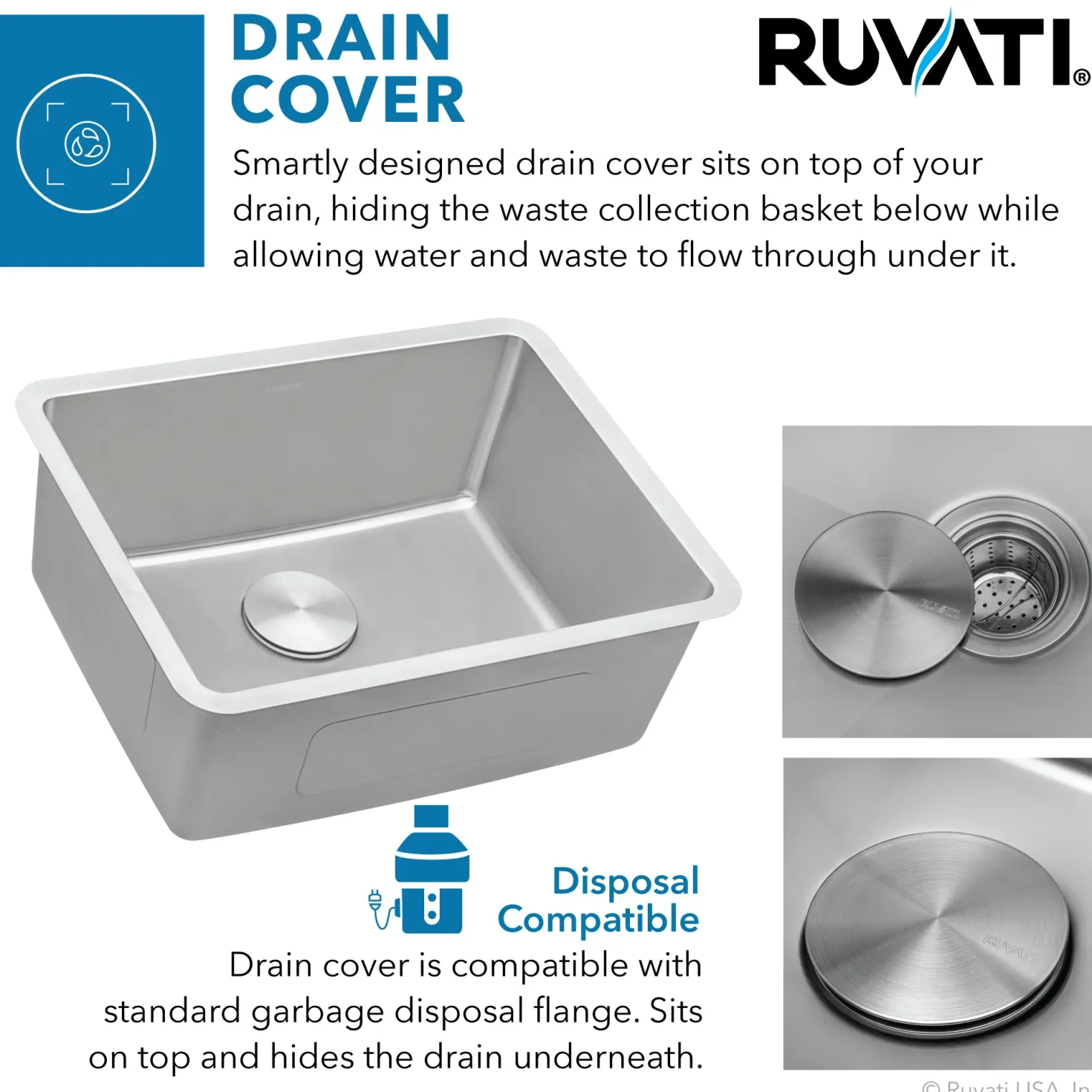 Ruvati 18" Undermount Bar Prep 16 Gauge Stainless Steel Kitchen Sink
