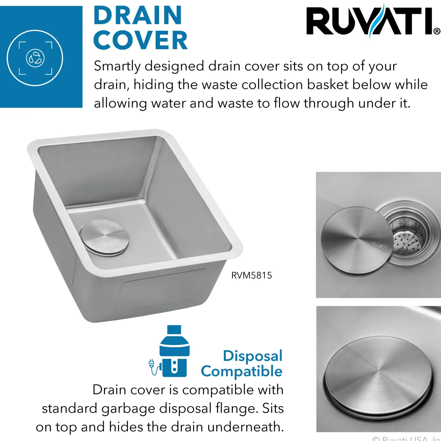 Ruvati 15" Undermount Bar Prep 16 Gauge Stainless Steel Kitchen Sink