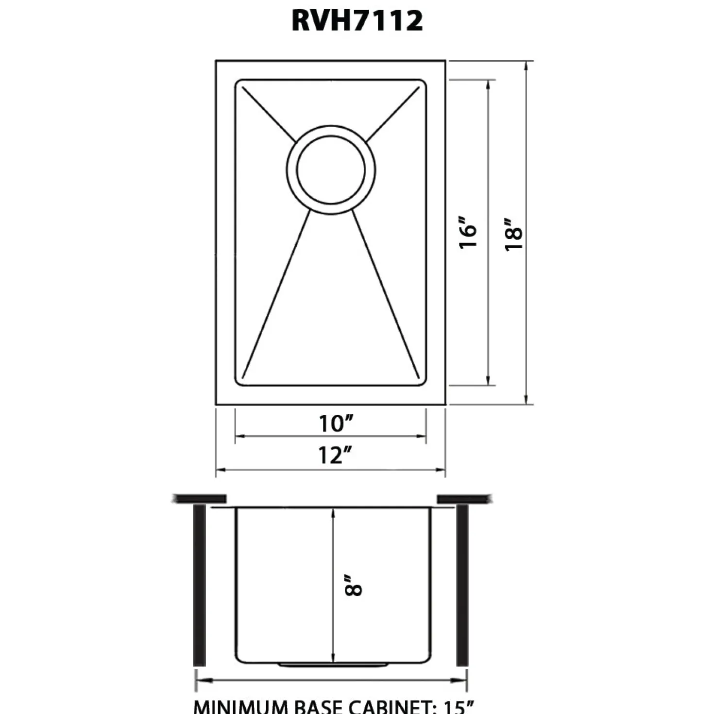 Ruvati 12" Undermount Bar Prep Tight Raduis 16 Gauge Stainless Steel Kitchen Sink