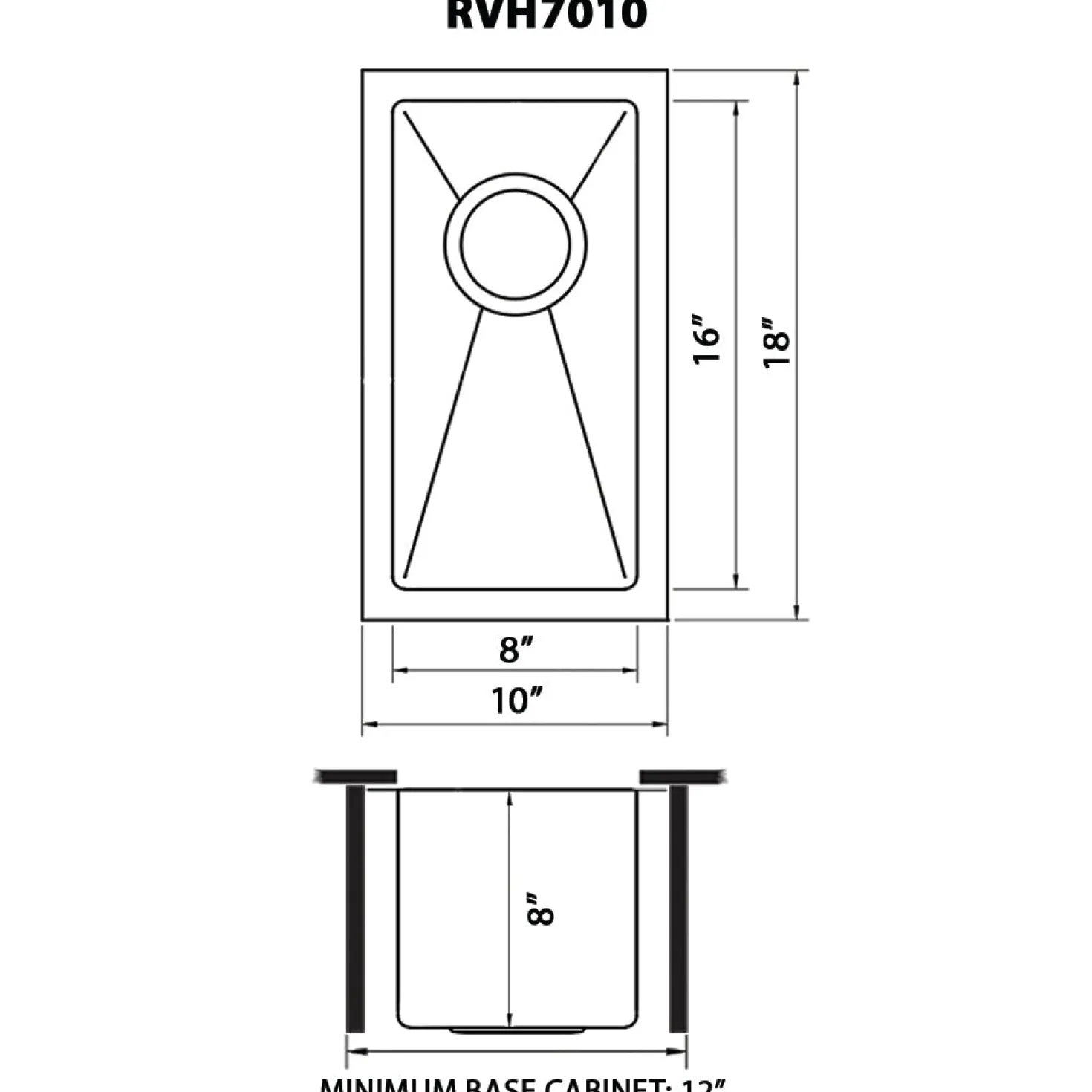 Ruvati 10" Undermount Bar Prep Tight Raduis 16 Gauge Stainless Steel Kitchen Sink
