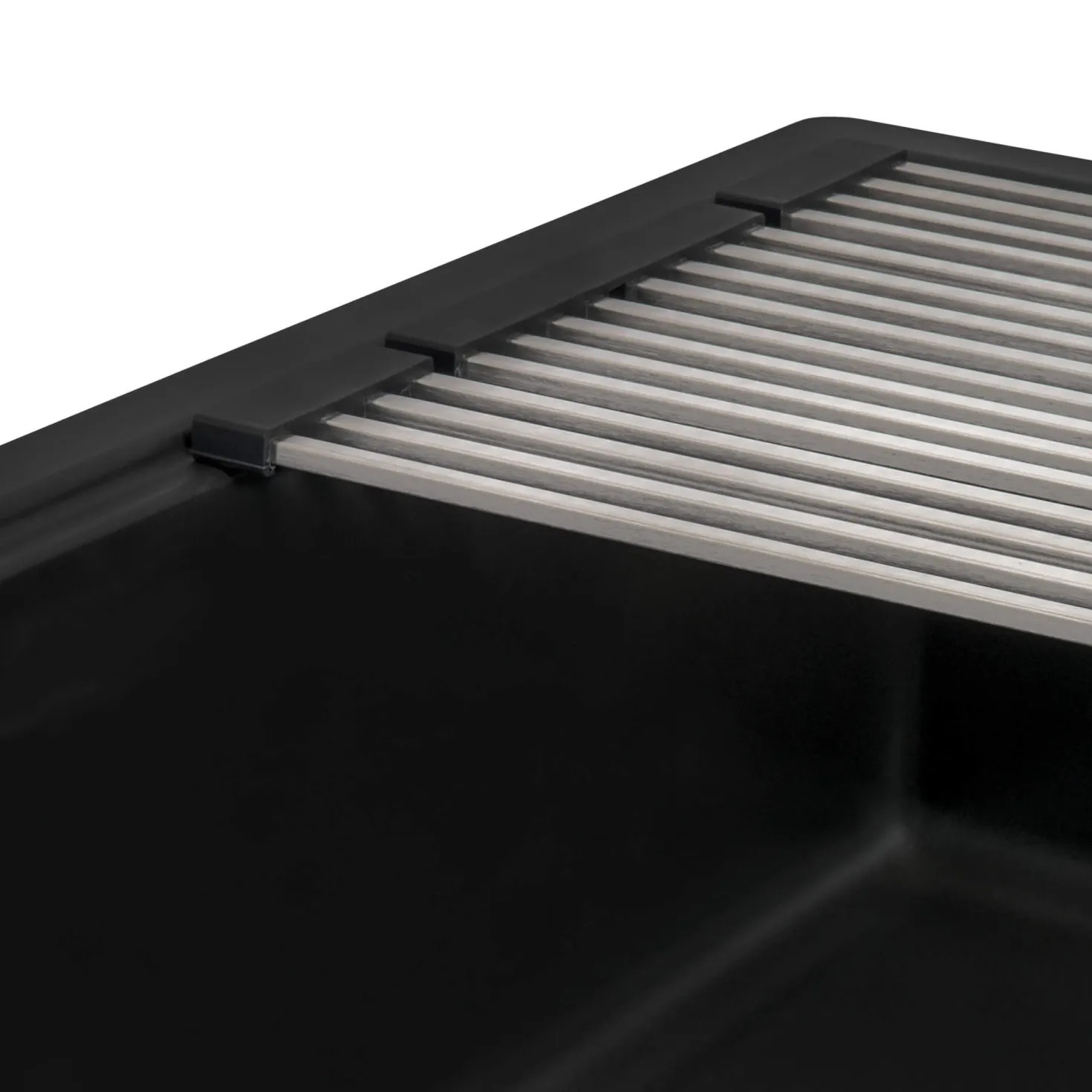 Ruvati 33" Undermount Composite Workstation Sink in Black