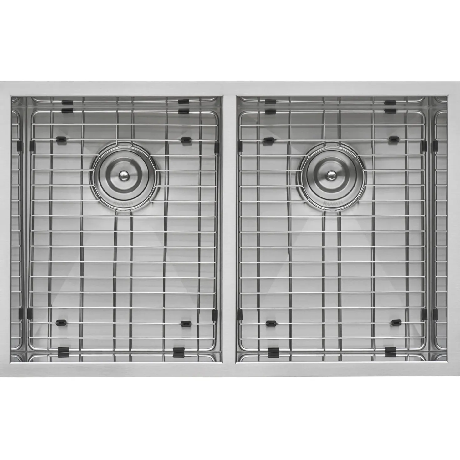 Ruvati 30" Undermount 50/50 Double Bowl Zero Radius 16 Gauge Stainless Steel Kitchen Sink
