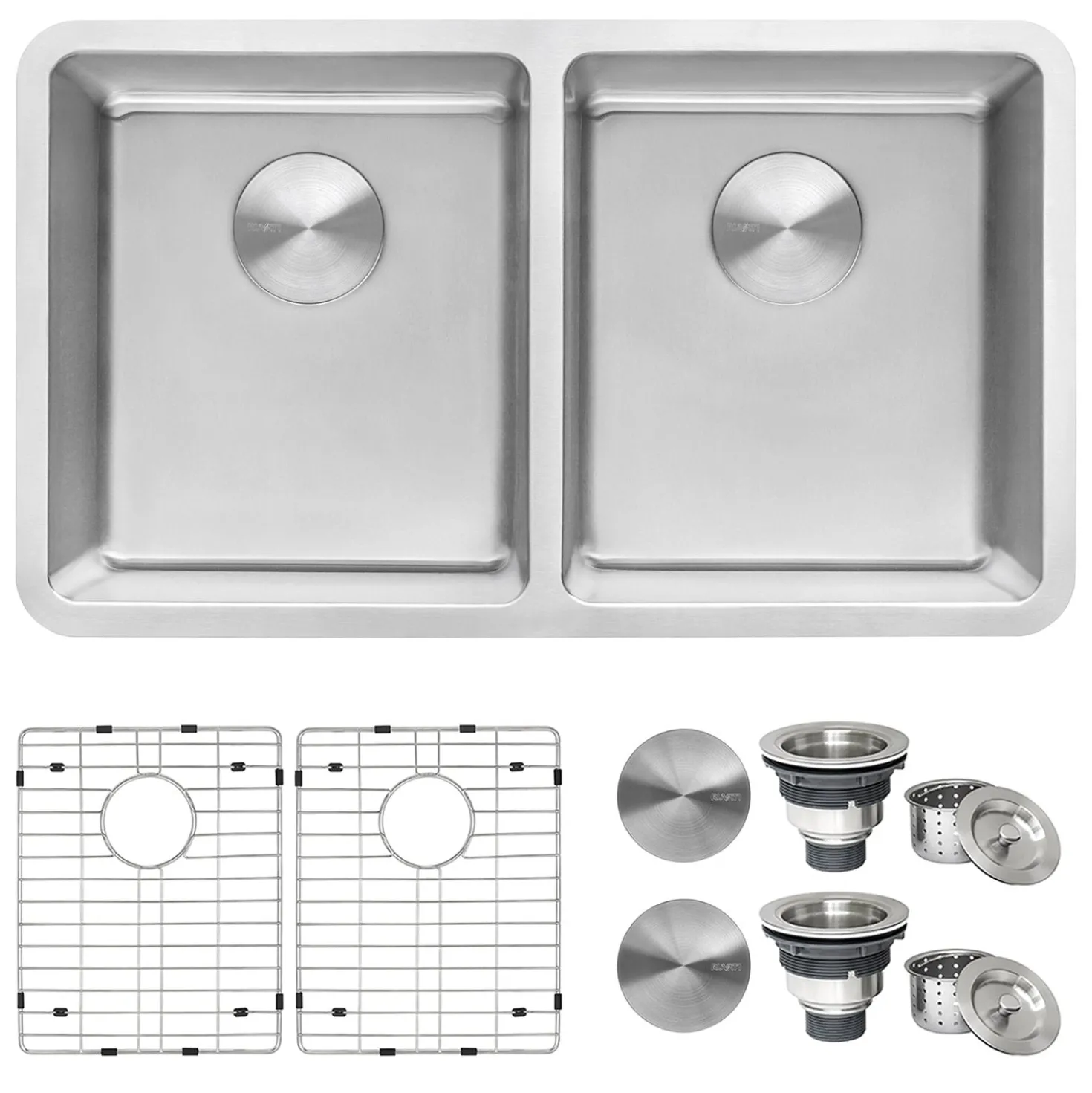 Ruvati 31" Undermount 50/50 Double Bowl 16 Gauge Stainless Steel Kitchen Sink