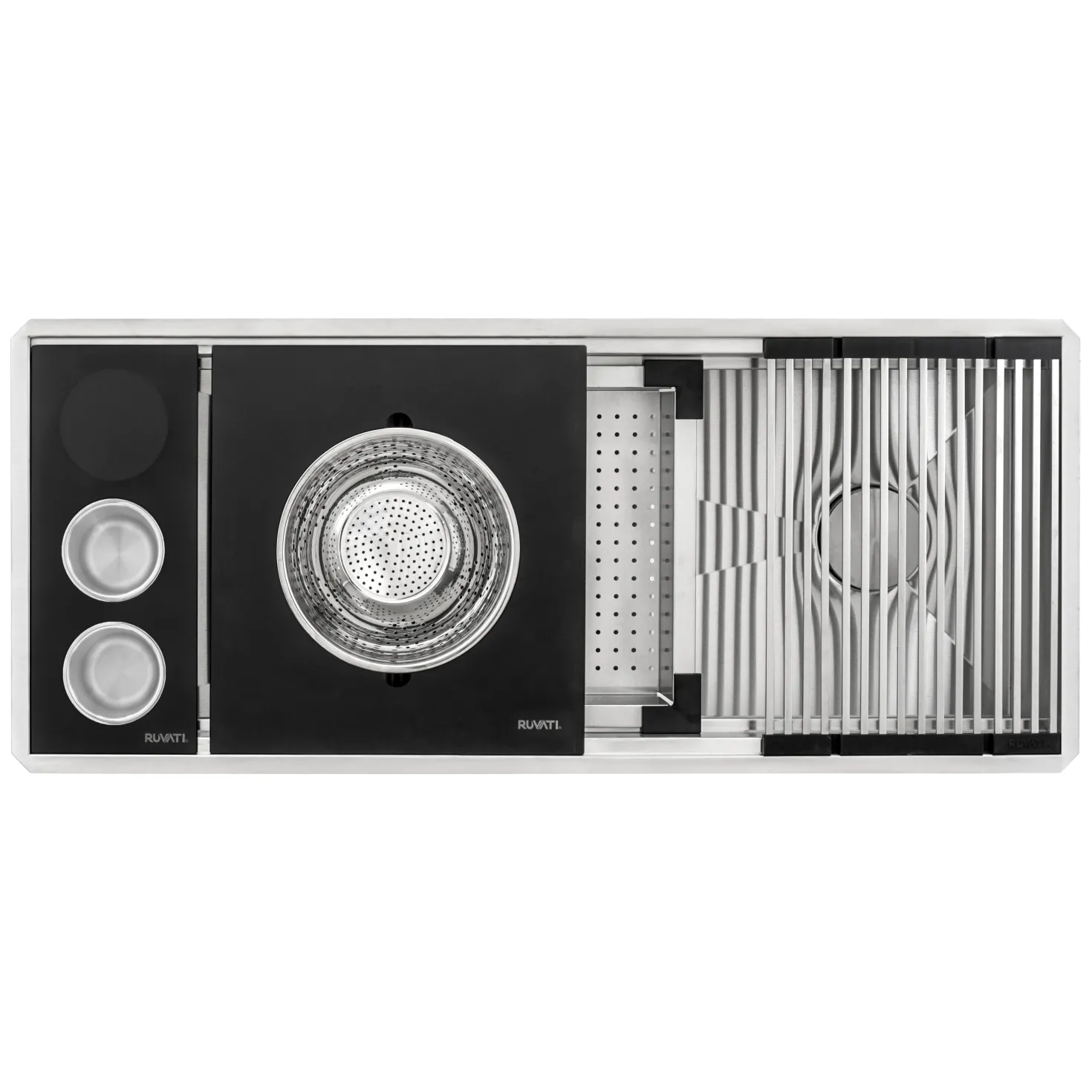 Ruvati 45" Undermount Dual-Tier Workstation Kitchen Sink