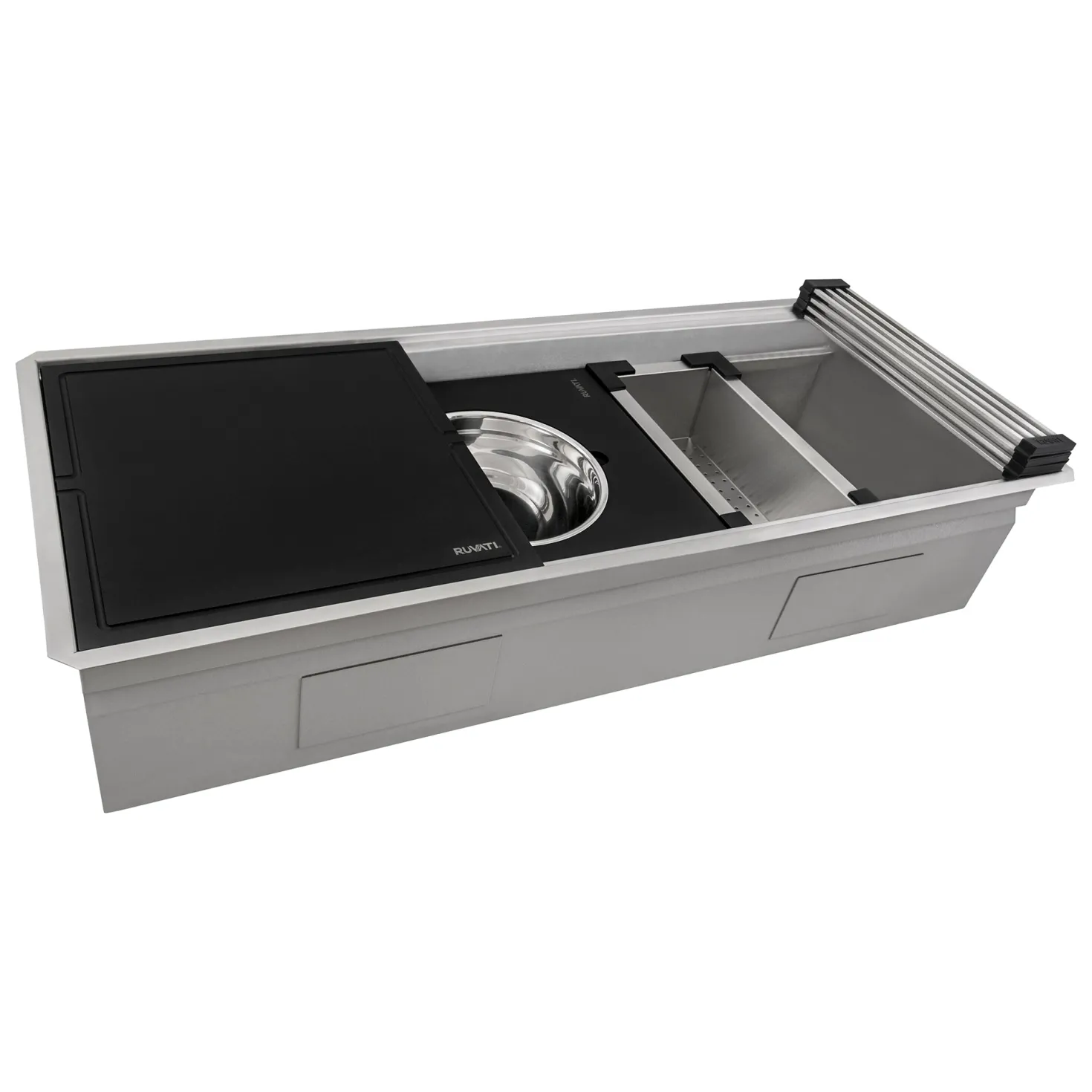 Ruvati 45" Undermount Dual-Tier Workstation Kitchen Sink