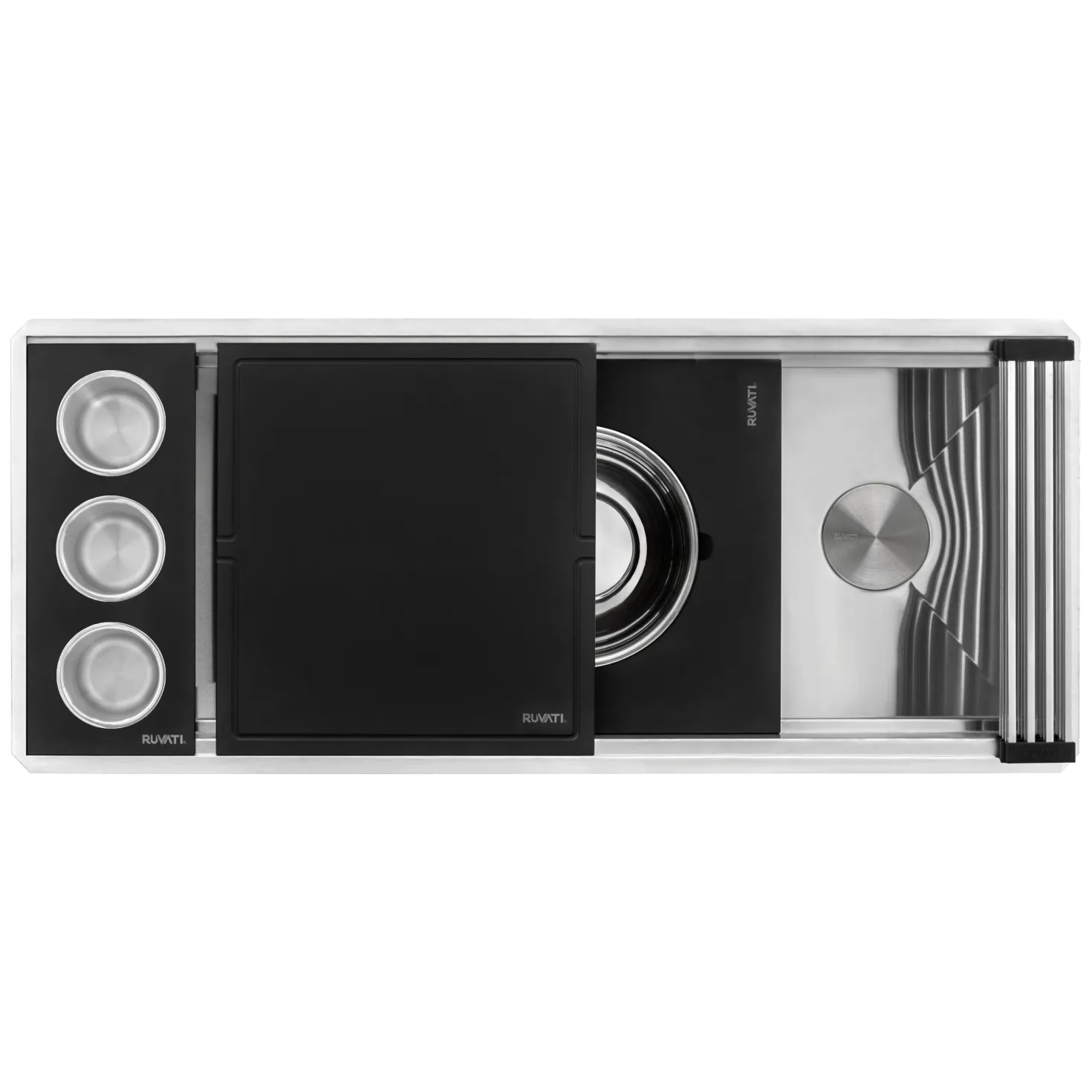 Ruvati 45" Undermount Dual-Tier Workstation Kitchen Sink