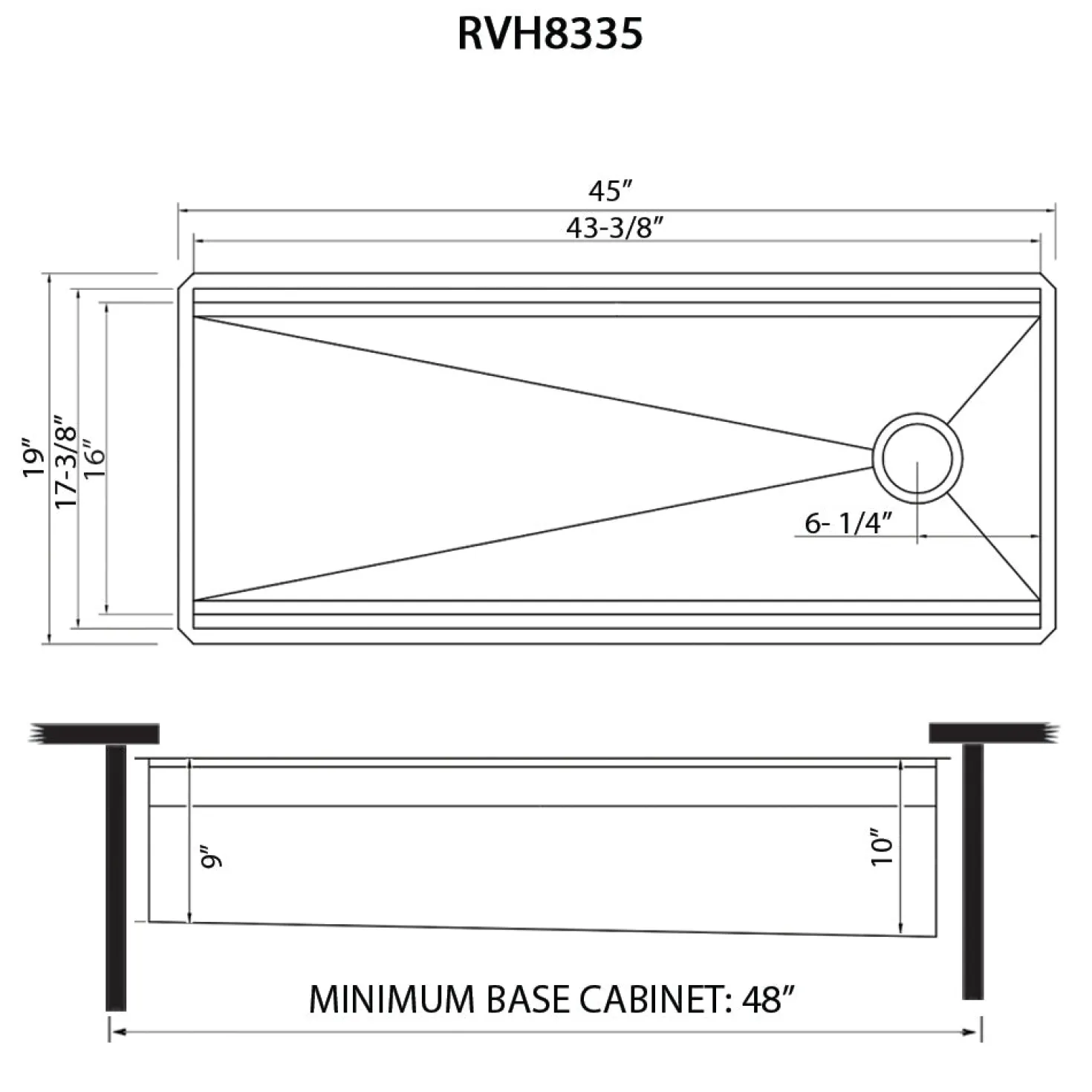 Ruvati 45" Undermount Dual-Tier Workstation Kitchen Sink