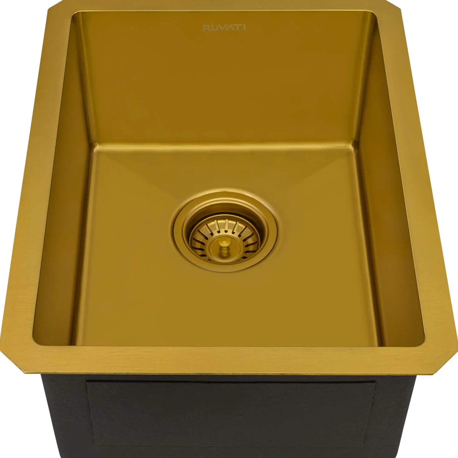 Ruvati 14" Undermount 16 Gauge Matte Gold Bar Prep Sink