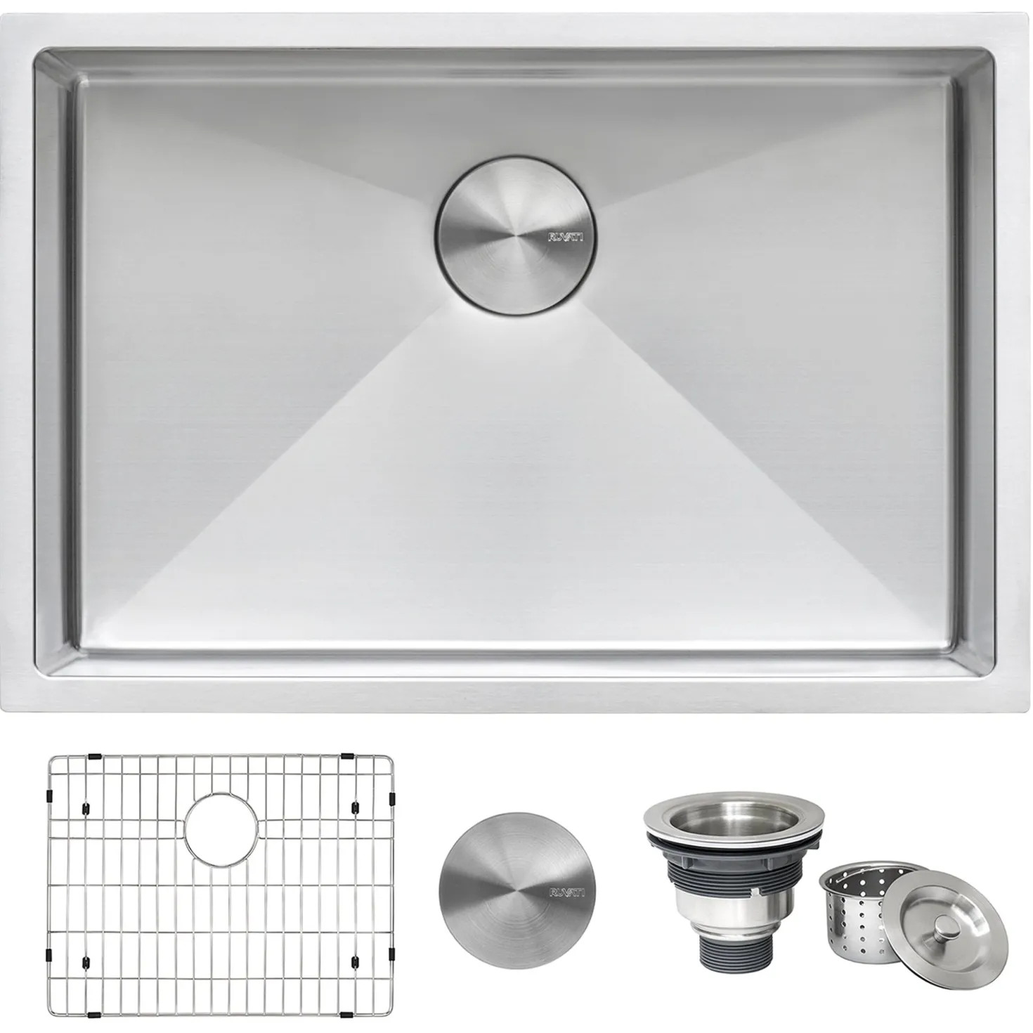 Ruvati 27" Undermount 16 Gauge Single Bowl Stainless Steel Kitchen Sink