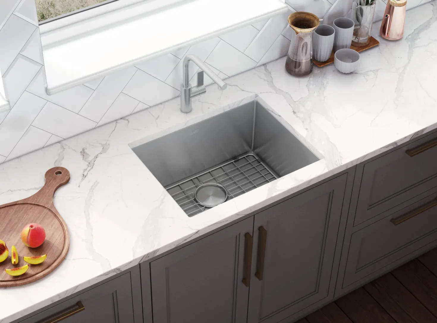 Ruvati 23" Undermount 16 Gauge Single Bowl Kitchen Sink