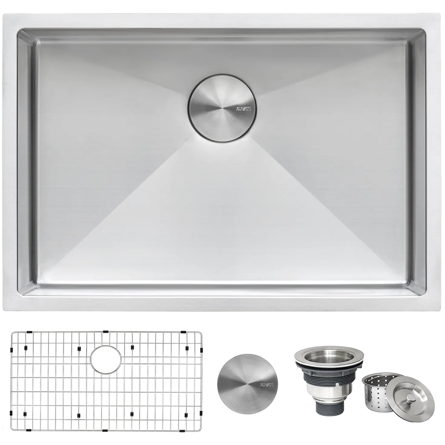 Ruvati 28" Undermount 16 Gauge Tight Radius Stainless Steel Single Bowl Kitchen Sink