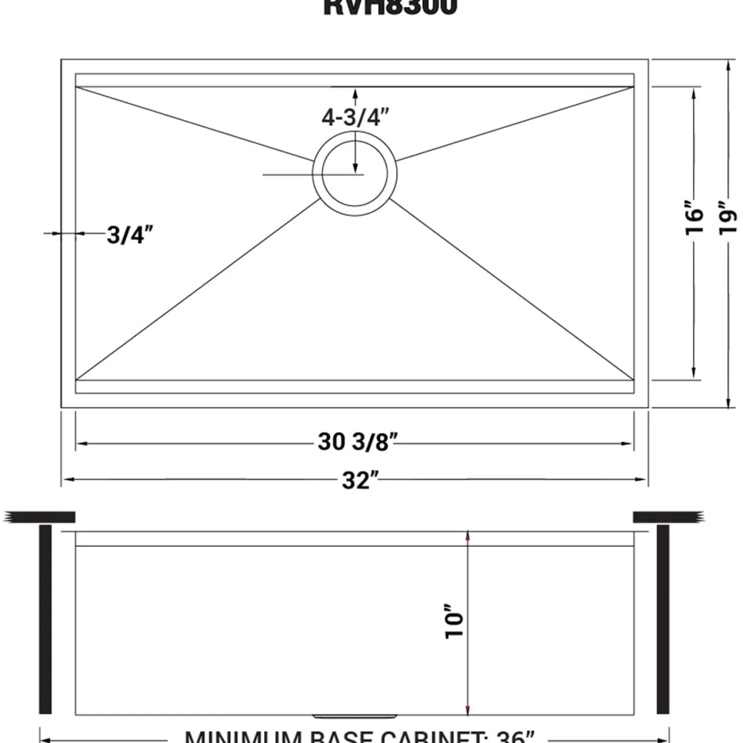 Ruvati 32" Undermount 16 Gauge Workstation Stainless Steel Kitchen Sink - RVH8300