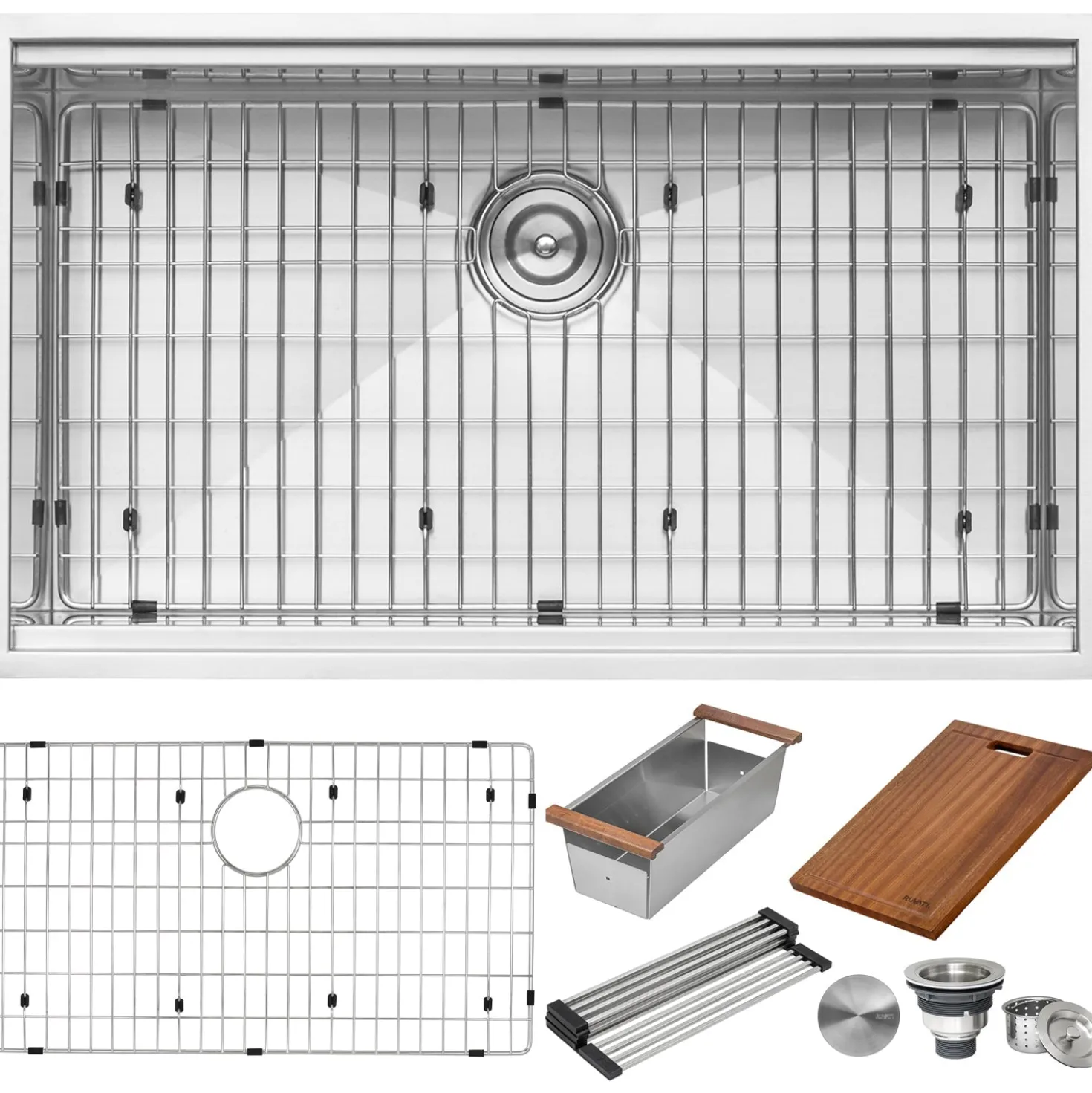 Ruvati 32" Undermount 16 Gauge Workstation Stainless Steel Kitchen Sink - RVH8300
