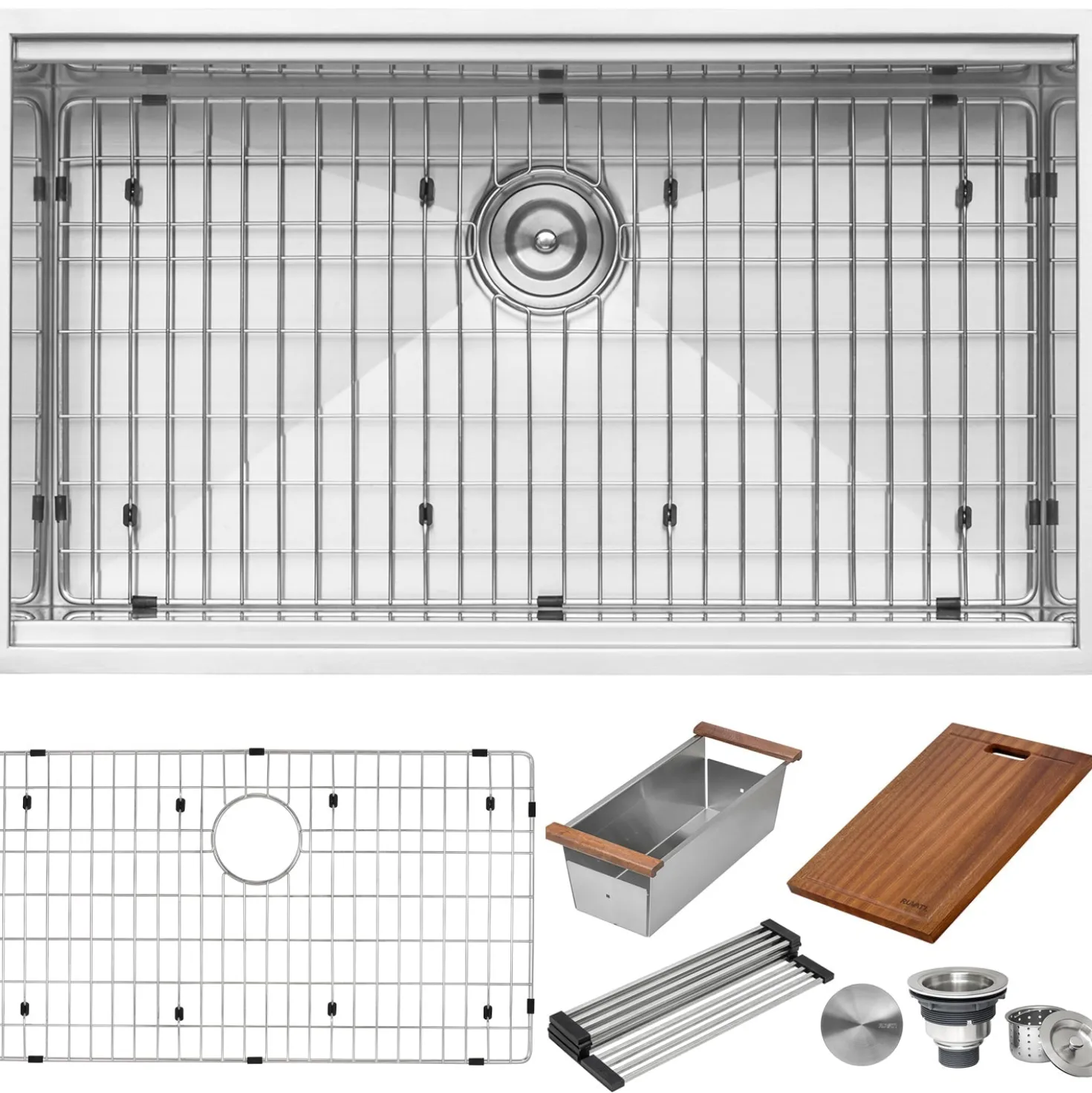 Ruvati 28" Undermount 16 Gauge Workstation Stainless Steel Kitchen Sink - RVH8309