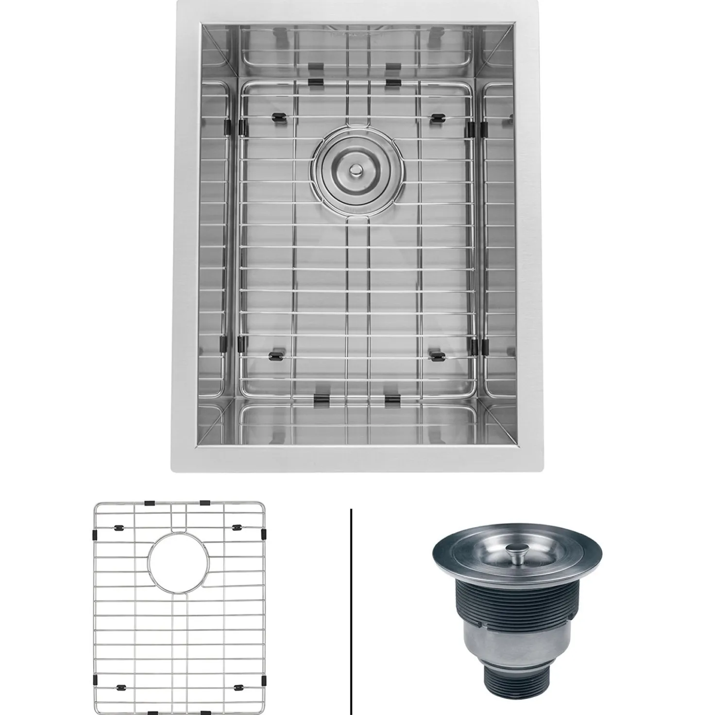 Ruvati 14" Undermount 16 Gauge Zero Radius Stainless Steel Single Bowl Bar Prep Kitchen Sink