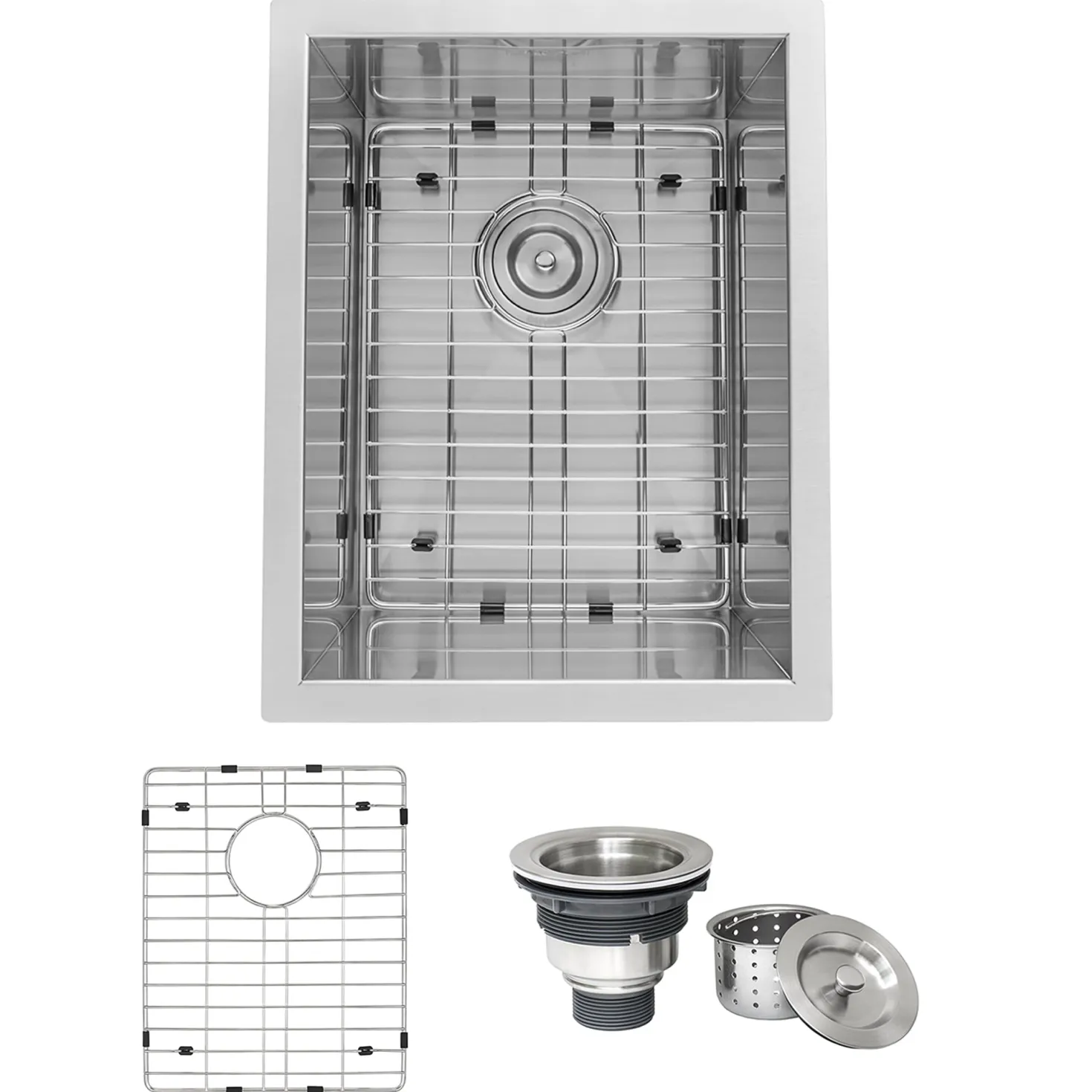 Ruvati 14" Undermount 16 Gauge Zero Radius Stainless Steel Single Bowl Bar Prep Kitchen Sink
