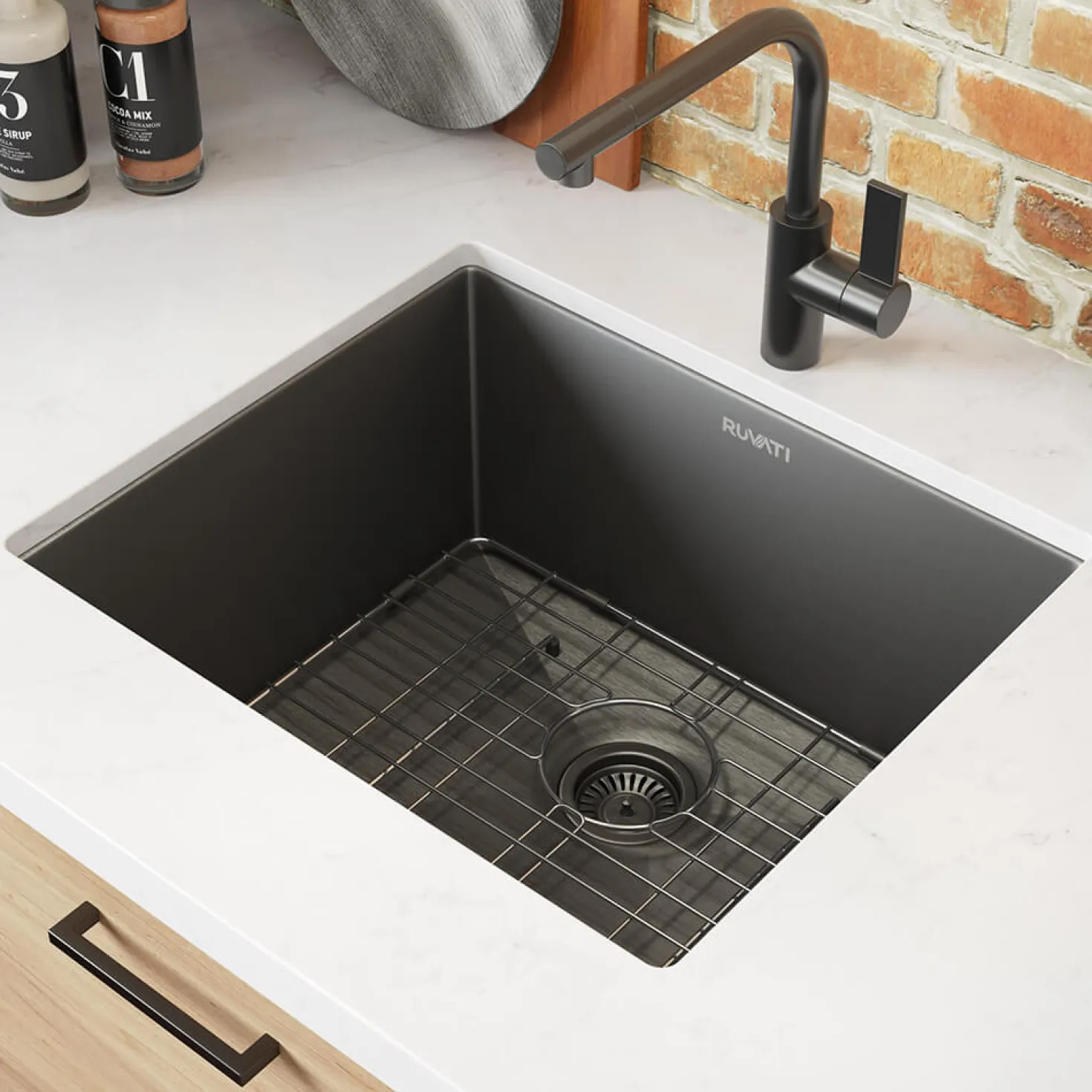 Ruvati 21" Undermount Kitchen Sink in 16 Gauge Gunmetal