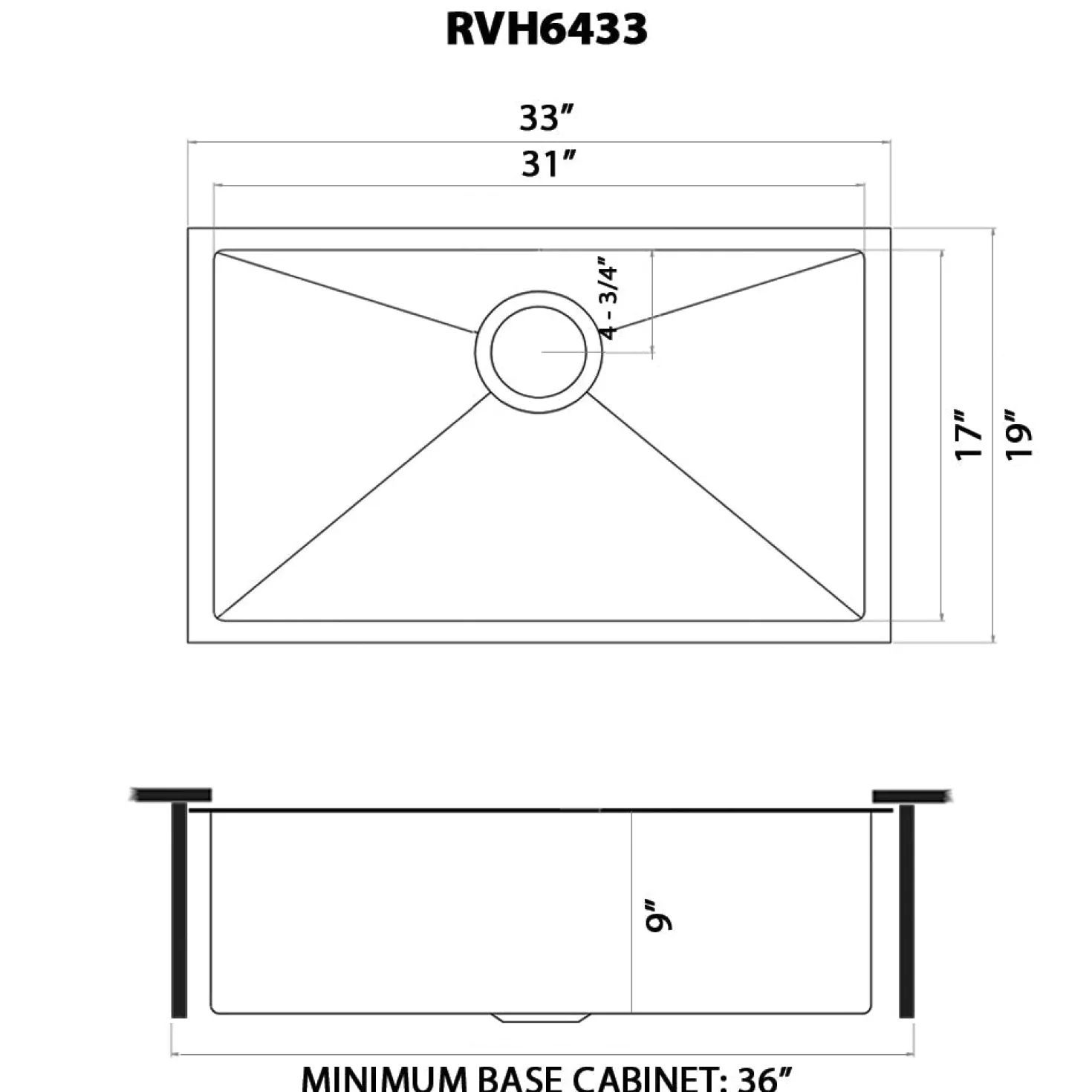 Ruvati 33" Undermount Matte Gold 16 Gauge Stainless Steel Kitchen Sink