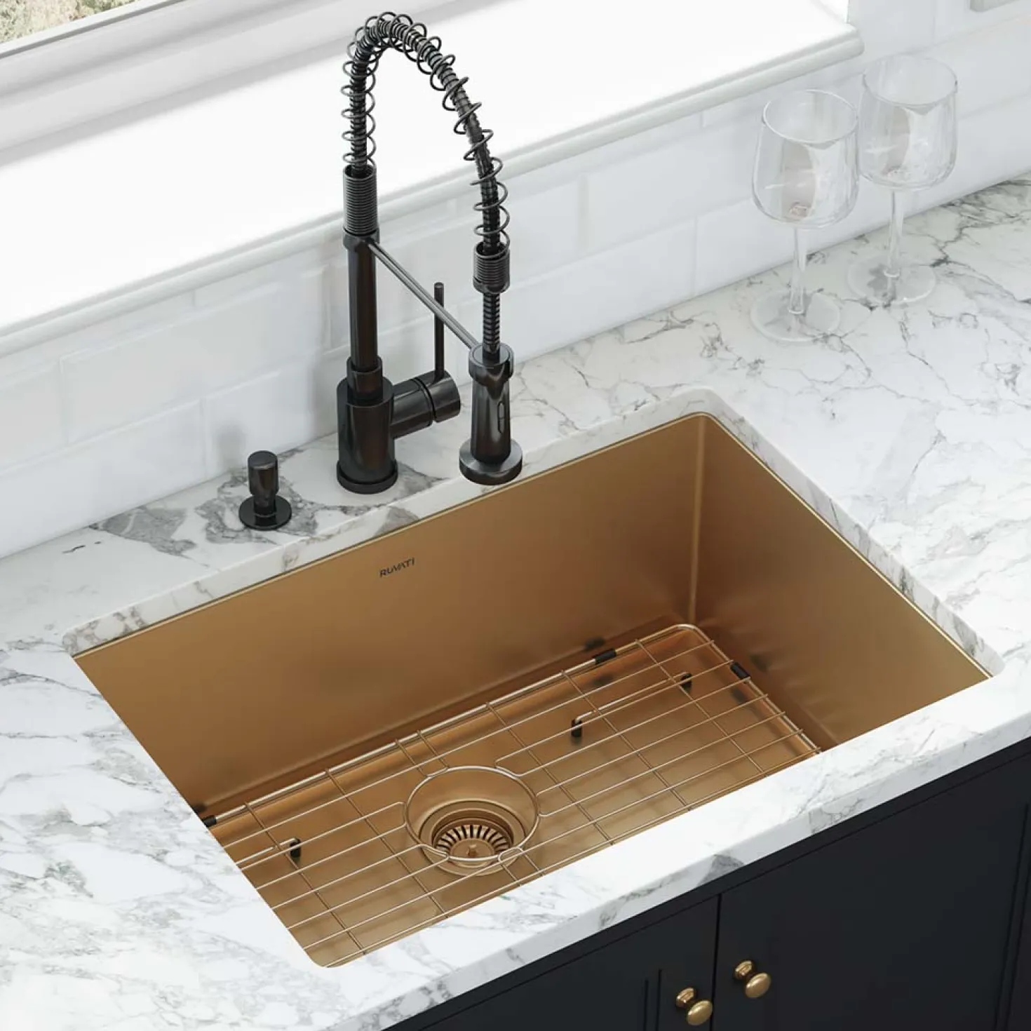 Ruvati 30" Undermount Matte Gold 16 Gauge Stainless Steel Kitchen Sink