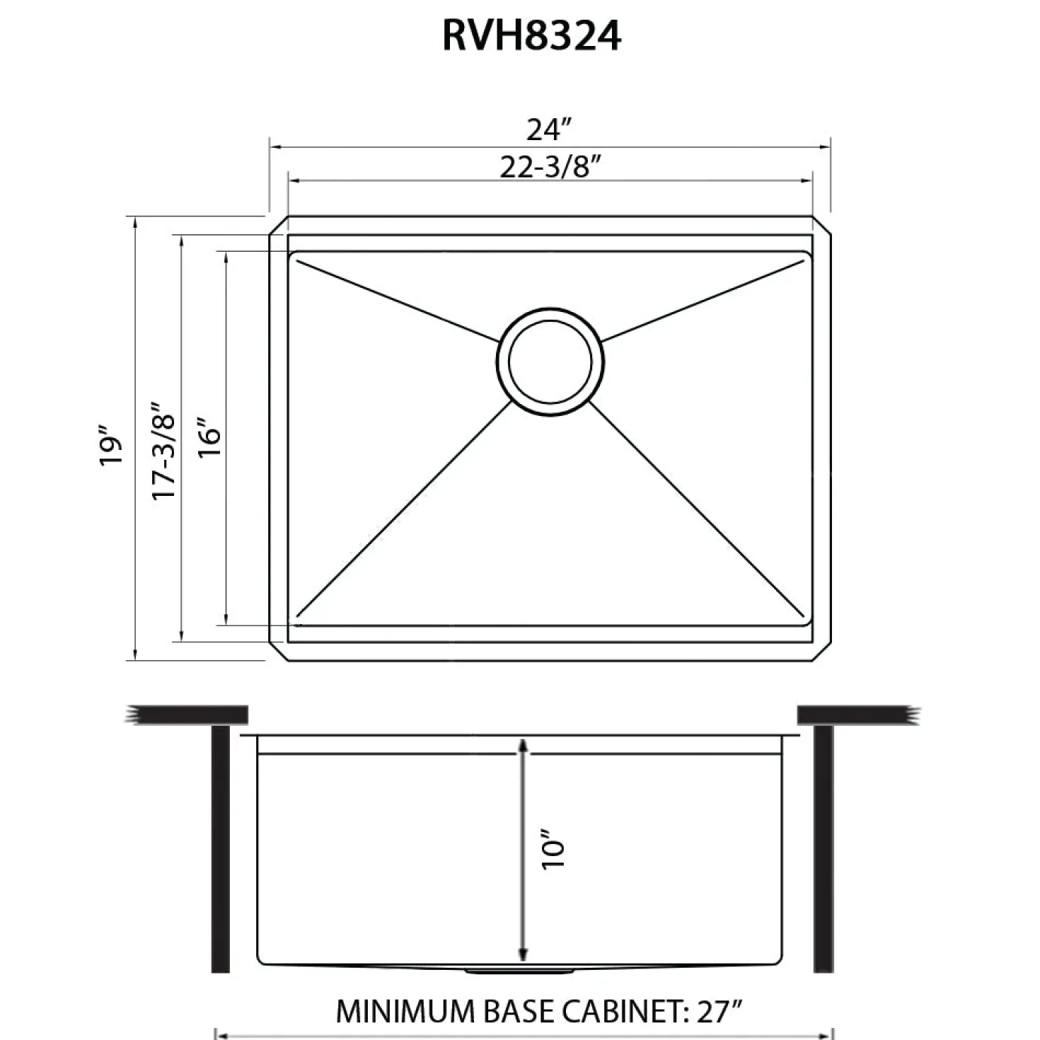 Ruvati 24" Undermount Stainless Workstation Kitchen Sink