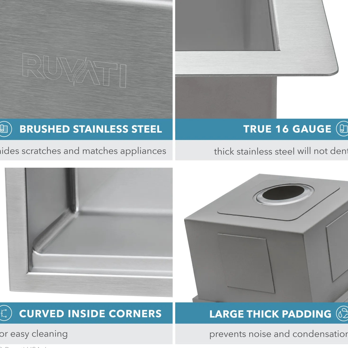 Ruvati 24" Undermount Stainless Workstation Kitchen Sink