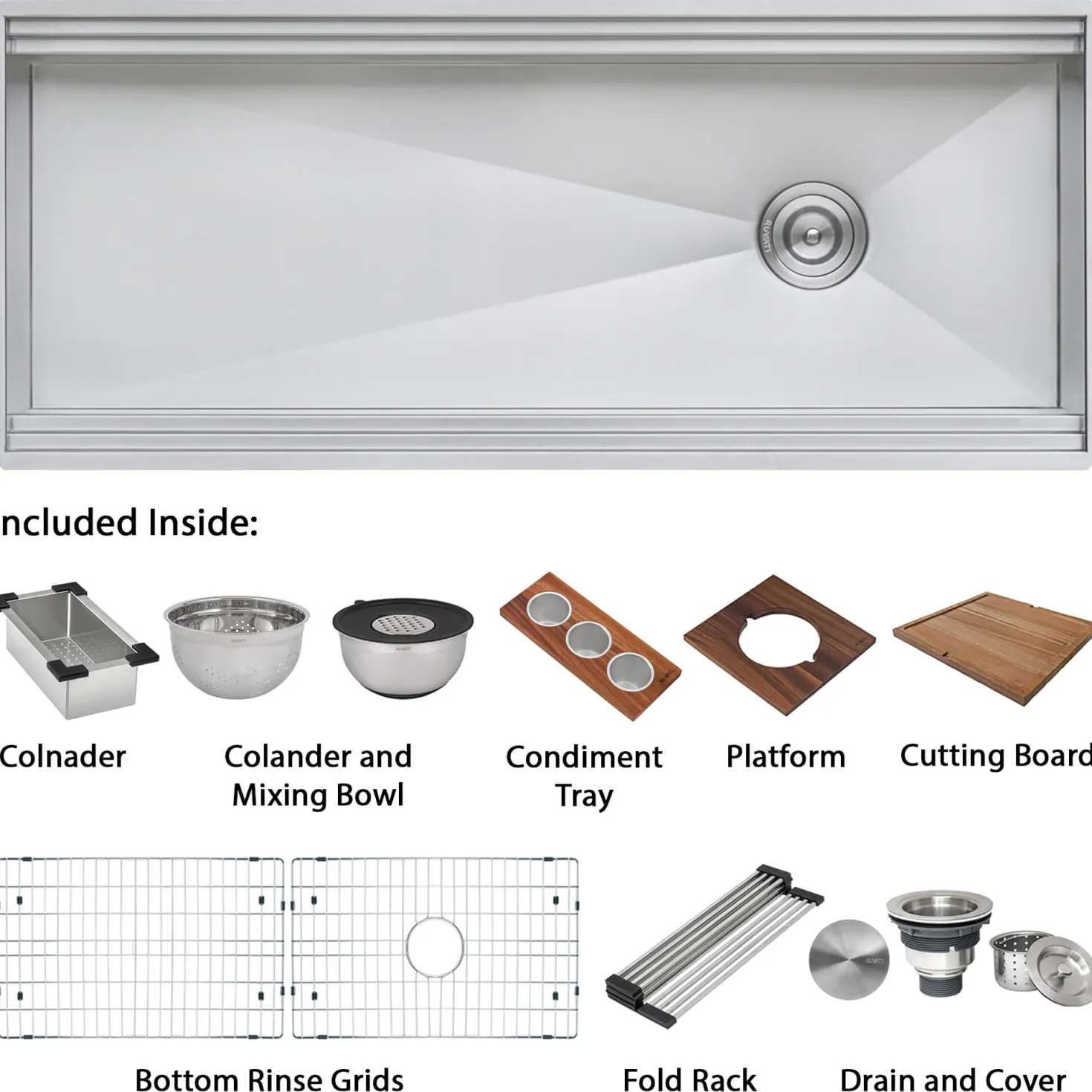 Ruvati 69" Undermount Two-Tiered Workstation Kitchen Sink | GIANT SINK