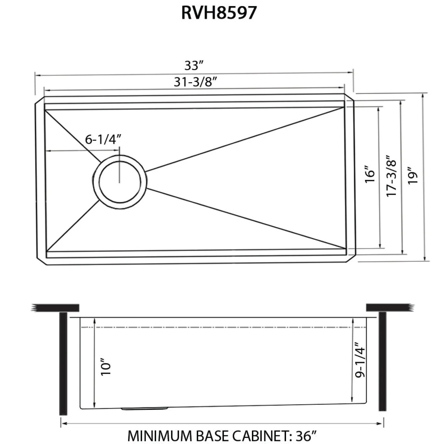 Ruvati 33" Undermount Workstation Offset Drain Kitchen Sink