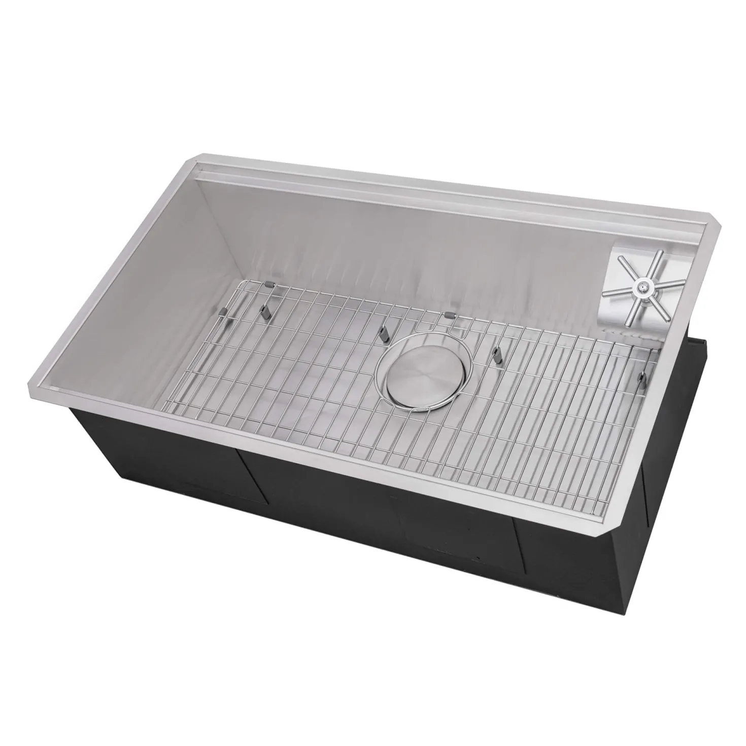 Ruvati 32" Undermount Workstation Kitchen Sink with Glass Rinser