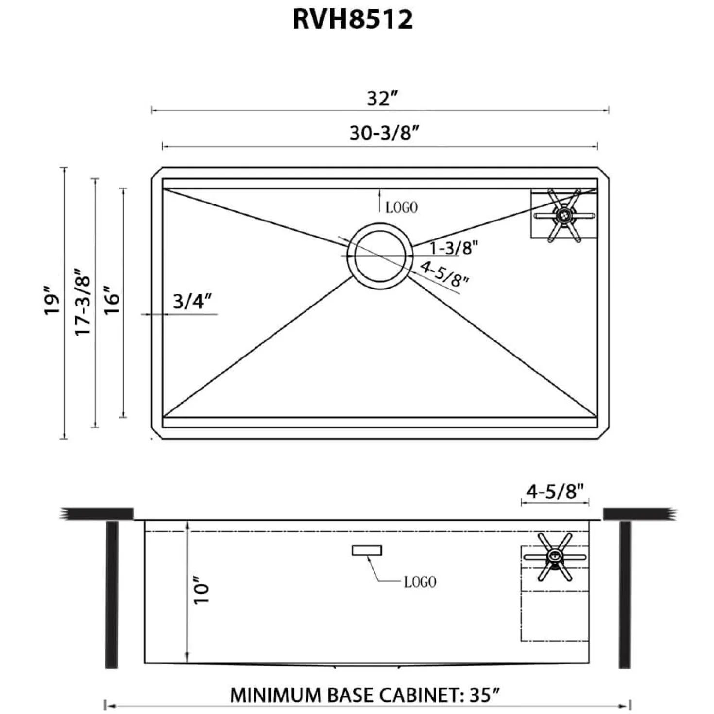 Ruvati 32" Undermount Workstation Kitchen Sink with Glass Rinser