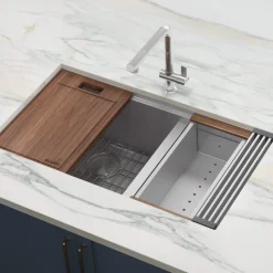 Ruvati 28" Undermount Workstation Low Divide 60/40 Kitchen Sink