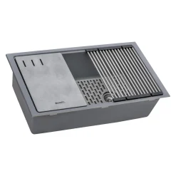 Ruvati 33" Undermount Workstation Granite Composite Kitchen Sink Urban Gray