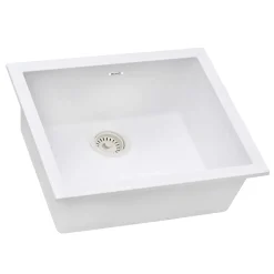 Ruvati 21" White Composite Single Bowl Undermout Kitchen Sink