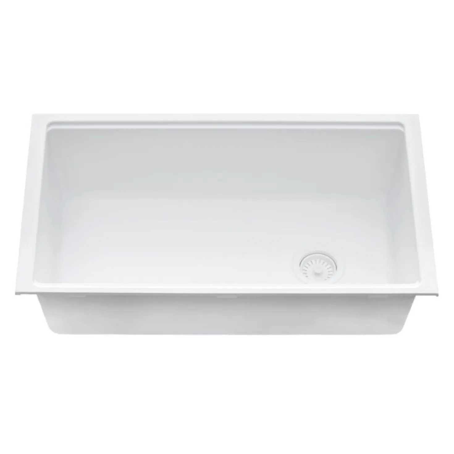 Ruvati 33" White Composite Undermount Workstation Sink