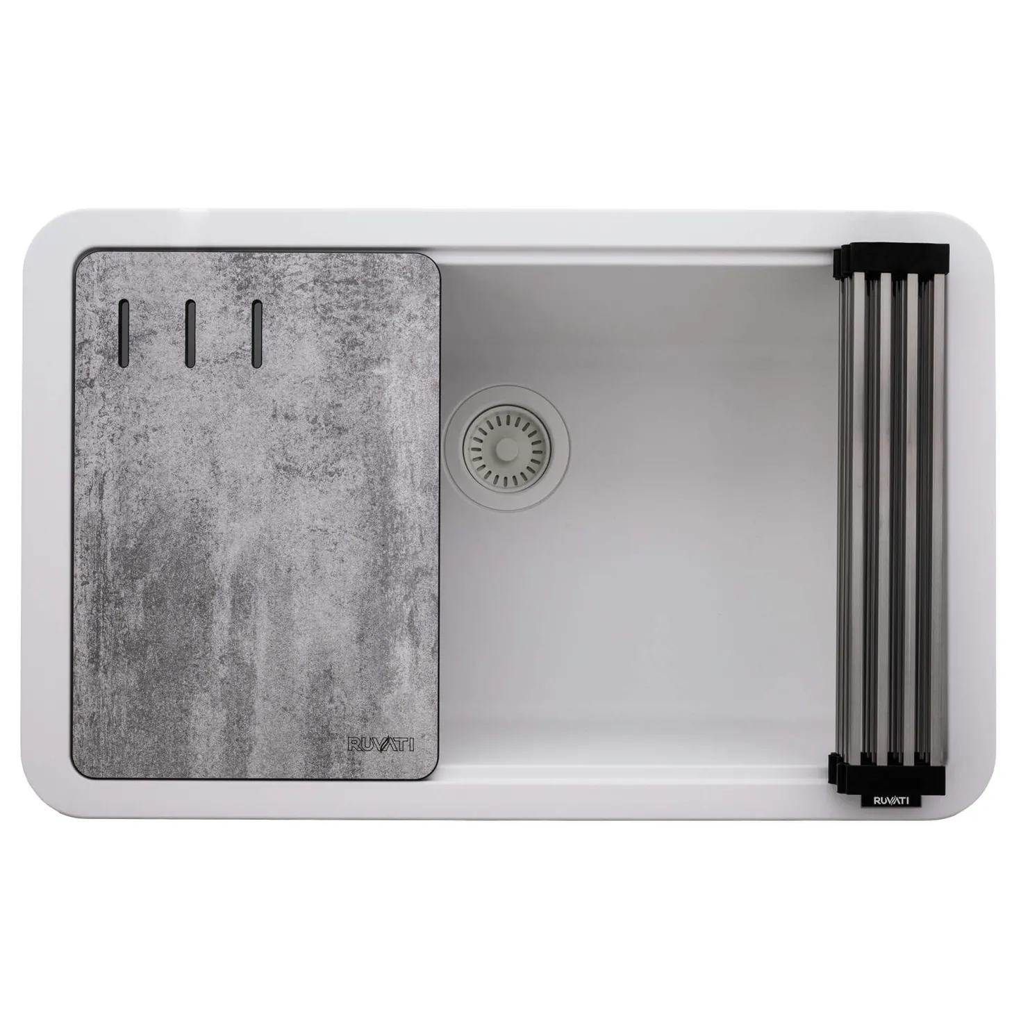 Ruvati 30" White Composite Workstation Sink