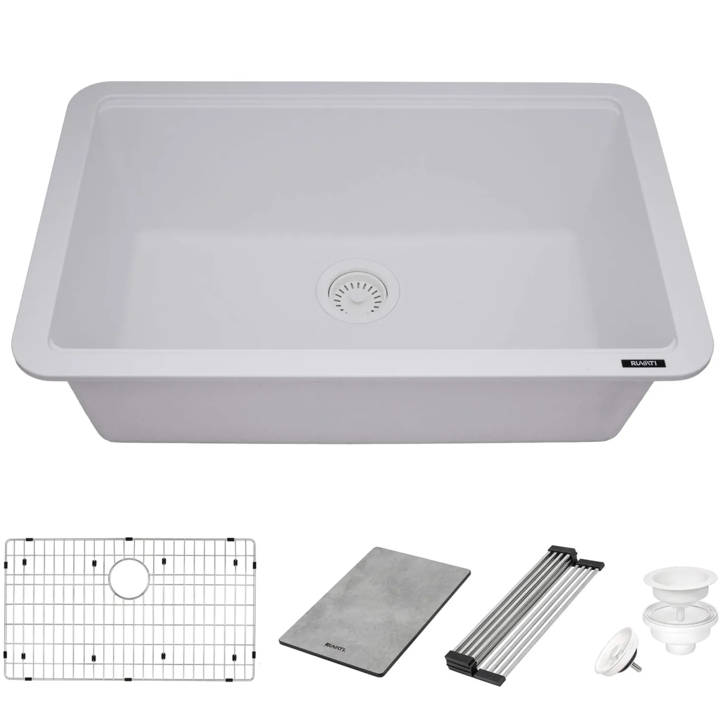 Ruvati 30" White Composite Workstation Sink