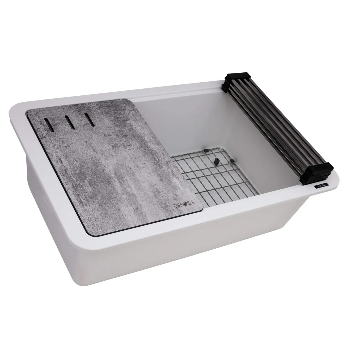 Ruvati 30" White Composite Workstation Sink