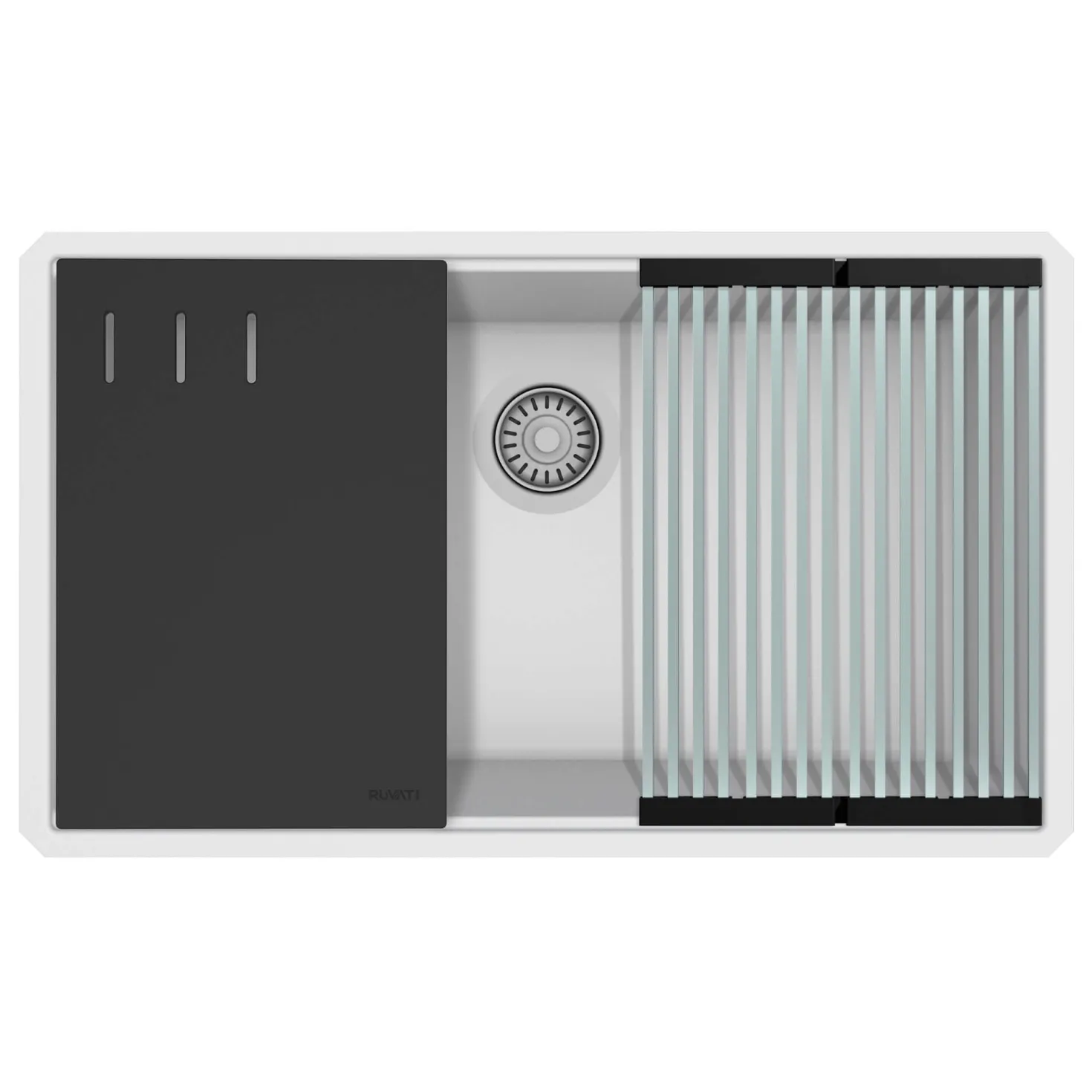 Ruvati 32" White Composite Workstation Sink