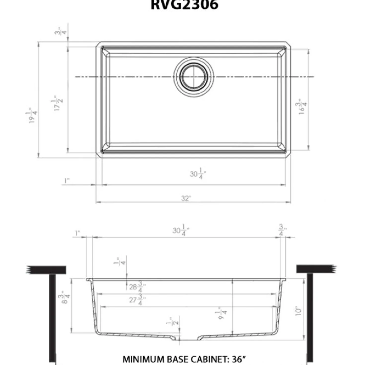 Ruvati 32" White Composite Workstation Sink