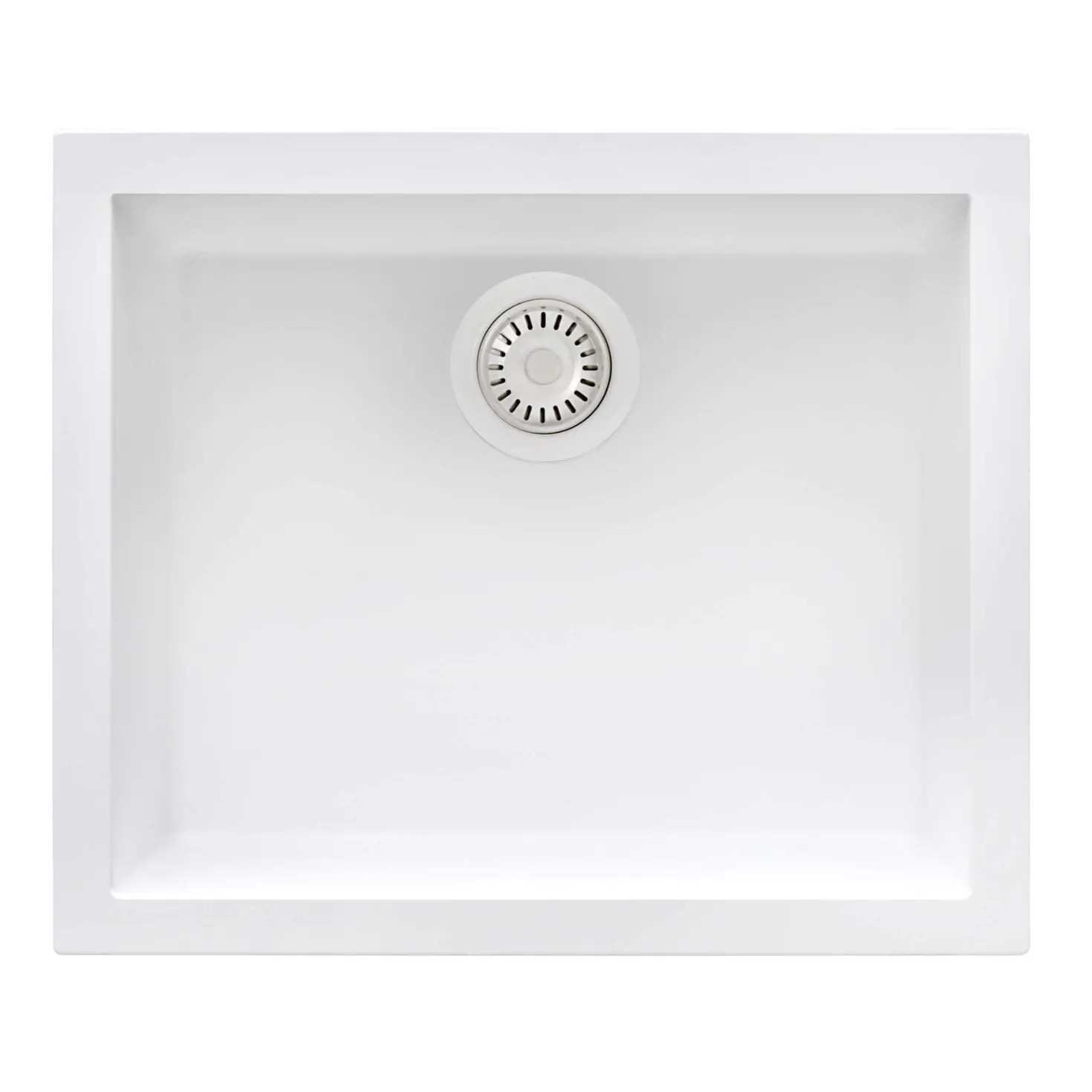 Ruvati 23" White Granite Composite Undermount Single Bowl Kitchen Sink