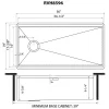 Ruvati 36" Workstation Offset Drain Undermount 16 Gauge Kitchen Sink