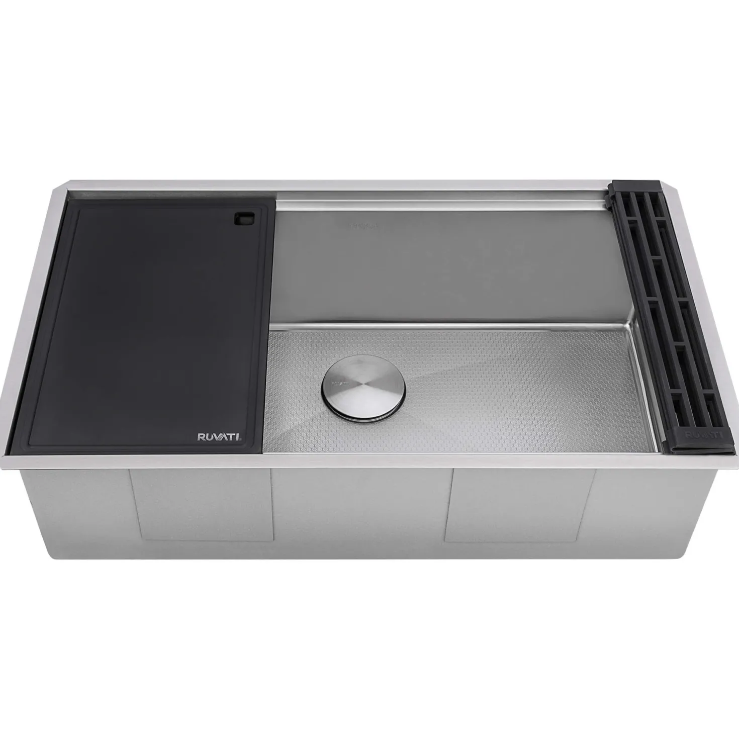 Ruvati 30" Workstation Scratch Resistant Hex Bottom Stainless Steel Kitchen Sink