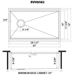 Ruvati 30" Workstation Slope Bottom Offset Drain Undermount 16 Gauge Kitchen Sink